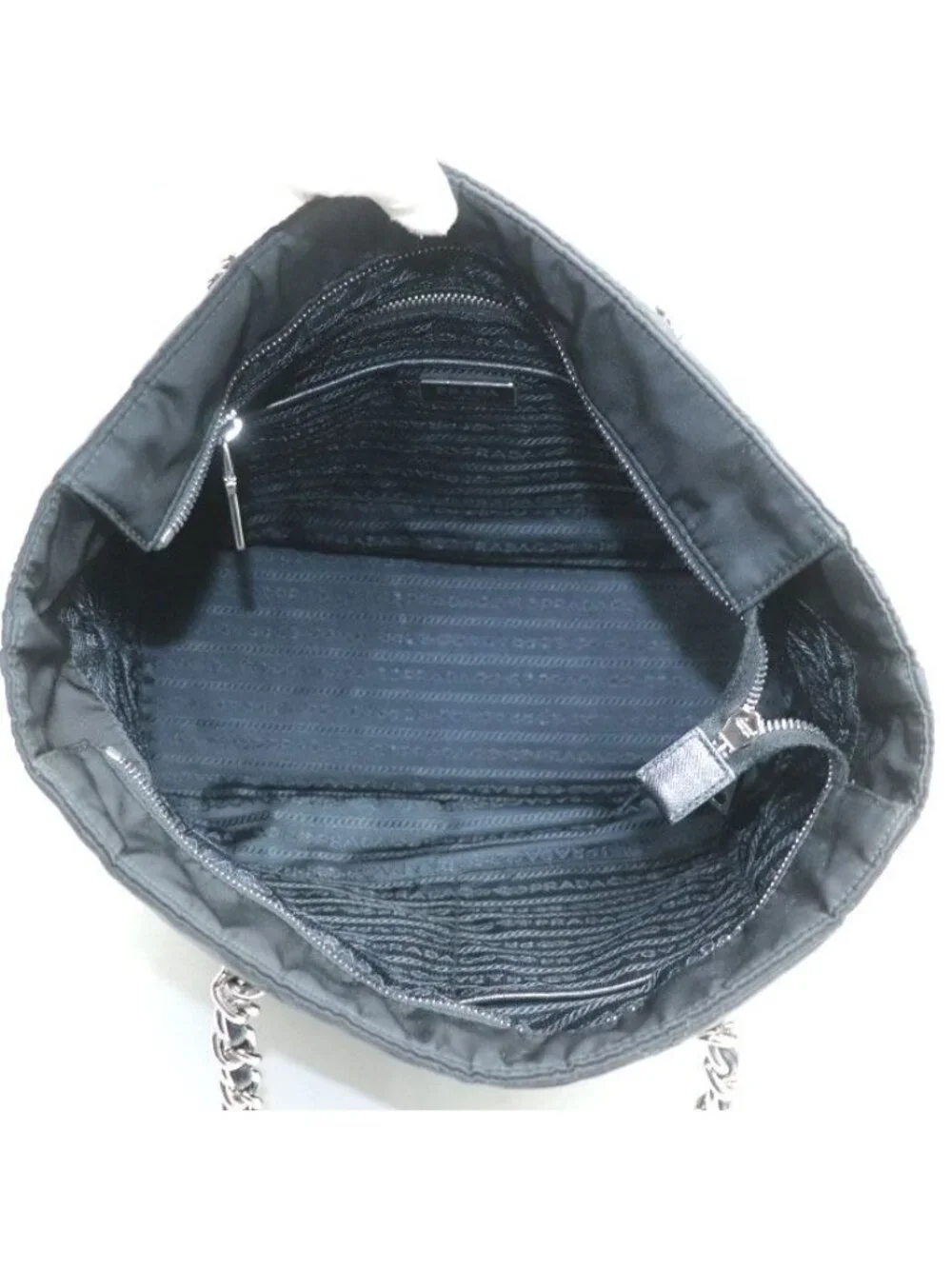 Prada Quilted Chain Tote Black